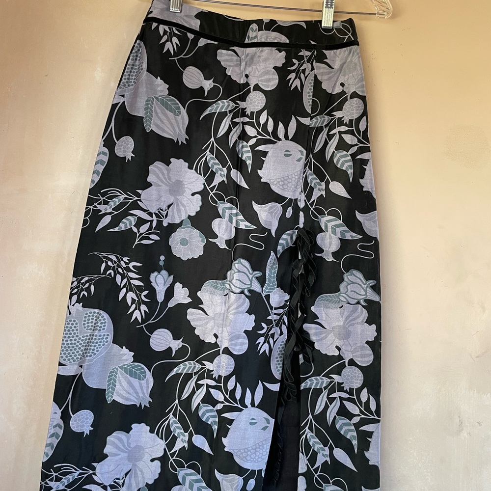 Just Be Black and Gray Floral Maxi Skirt